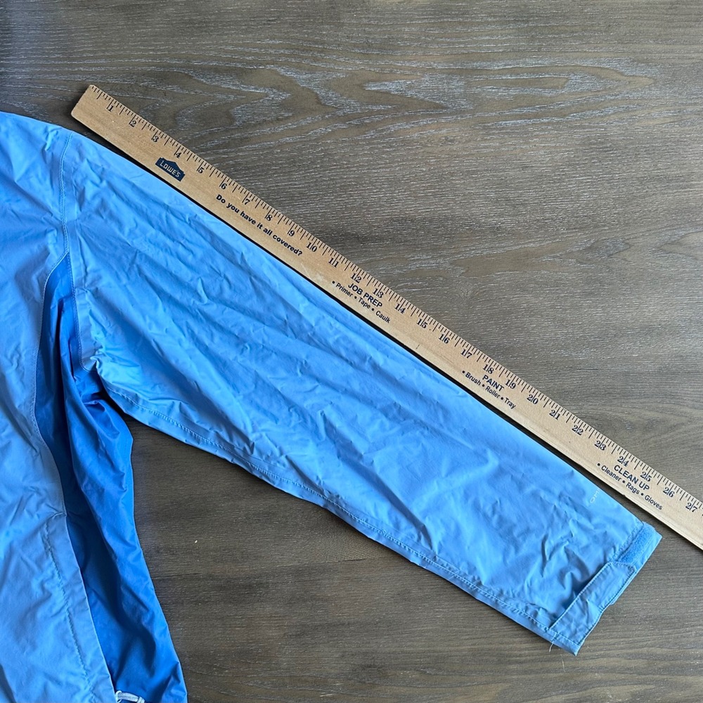 Columbia Omni-Tech Rain Jacket Womens Lg Blue Waterproof Hooded Shell Gorpcore - Picture 6 of 12